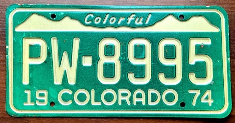 Colorado 1974 - tablica z USA
