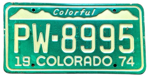Colorado 1974 - tablica z USA
