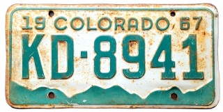 Colorado 1967 - tablica z USA
