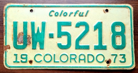 Colorado 1973 - tablica z USA