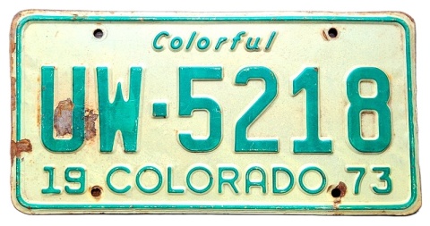 Colorado 1973 - tablica z USA