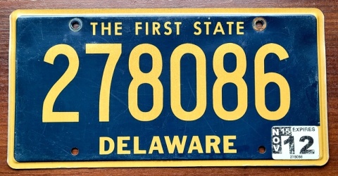 Delaware 2015 - tablica z USA