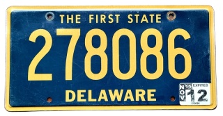 Delaware 2015 - tablica z USA