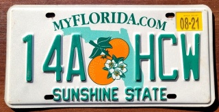 Florida 2021 - tablica z USA