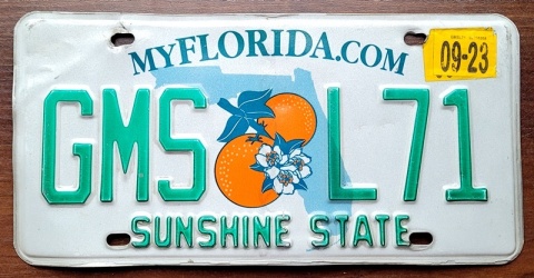Florida 2023 - tablica z USA