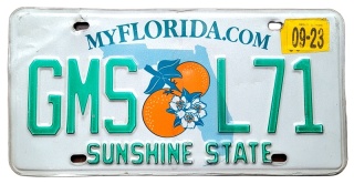 Florida 2023 - tablica z USA