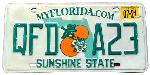 Florida 2021 - tablica z USA