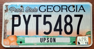 Georgia 2019 - tablica z USA