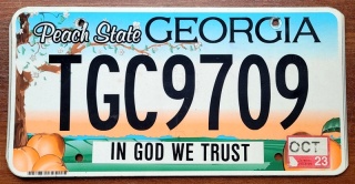Georgia 2023 - tablica z USA