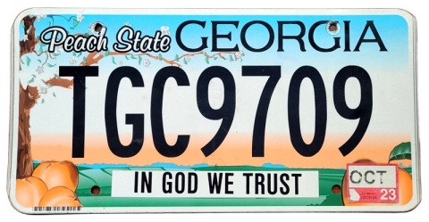 Georgia 2023 - tablica z USA