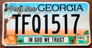 Georgia 2022 - tablica z USA