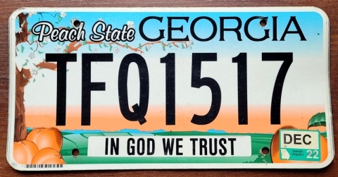 Georgia 2022 - tablica z USA