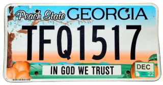 Georgia 2022 - tablica z USA