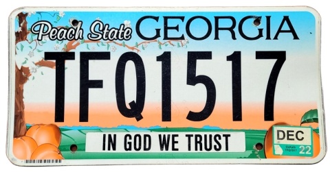 Georgia 2022 - tablica z USA
