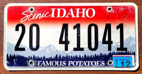 Idaho 2013 - tablica z USA
