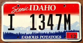 Idaho 2012 - tablica z USA