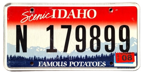 Idaho 2018 - tablica z USA