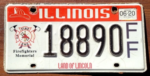Illinois 2020 strażacka - tablica z USA