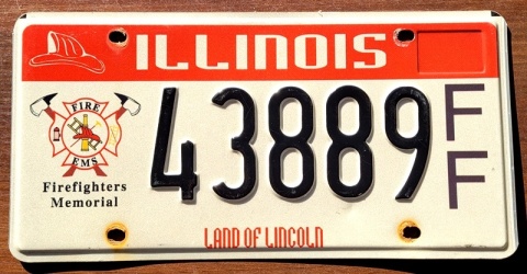Illinois strażacka - tablica z USA