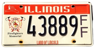 Illinois strażacka - tablica z USA