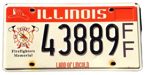 Illinois strażacka - tablica z USA