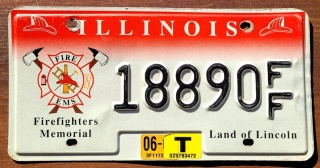 Illinois strażacka - tablica z USA