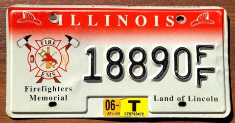 Illinois strażacka - tablica z USA