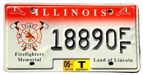 Illinois strażacka - tablica z USA