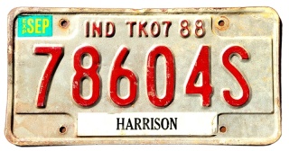 Indiana 1988 - tablica z USA