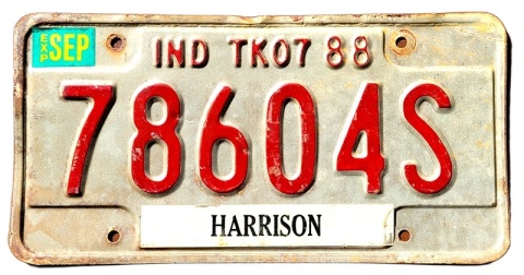 Indiana 1988 - tablica z USA