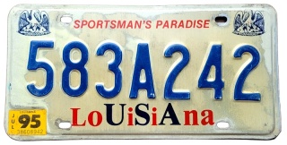 Louisiana 1995 - tablica z USA