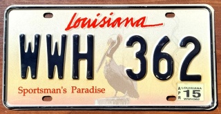 Louisiana 2015 - tablica z USA