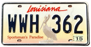 Louisiana 2015 - tablica z USA