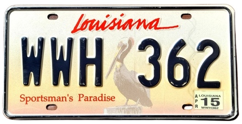 Louisiana 2015 - tablica z USA
