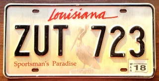Louisiana 2018 - tablica z USA
