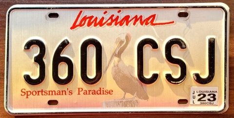 Louisiana 2023 - tablica z USA
