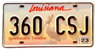 Louisiana 2023 - tablica z USA