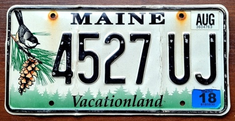 Maine 2018 - tablica z USA
