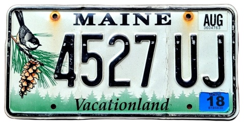 Maine 2018 - tablica z USA
