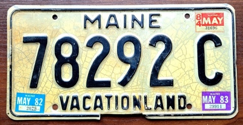 Maine 1984 - tablica z USA
