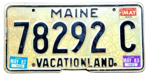 Maine 1984 - tablica z USA