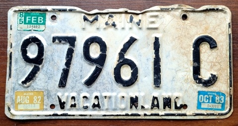 Maine 1985 - tablica z USA