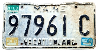 Maine 1985 - tablica z USA