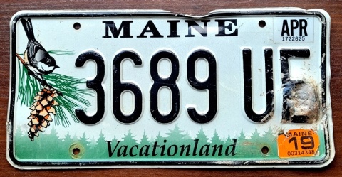 Maine 2019 - tablica z USA