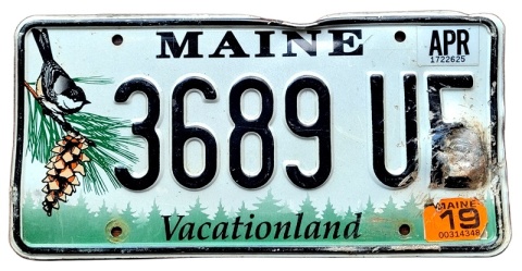 Maine 2019 - tablica z USA
