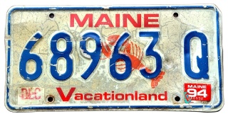 Maine 1994 - tablica z USA