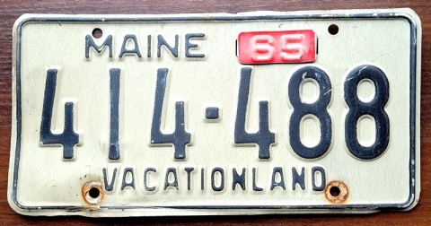 Maine 1965 - tablica z USA