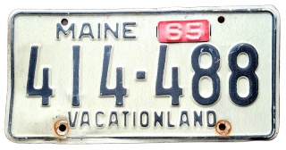 Maine 1965 - tablica z USA