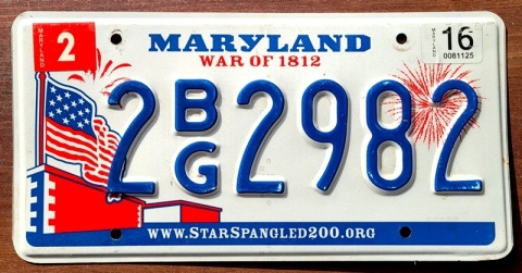 Maryland 2016 - tablica z USA