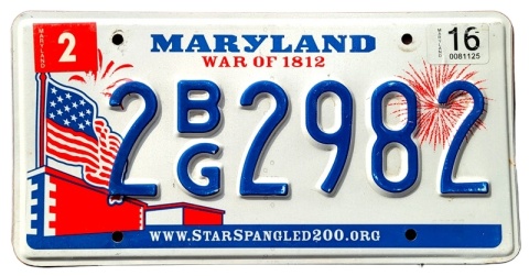 Maryland 2016 - tablica z USA